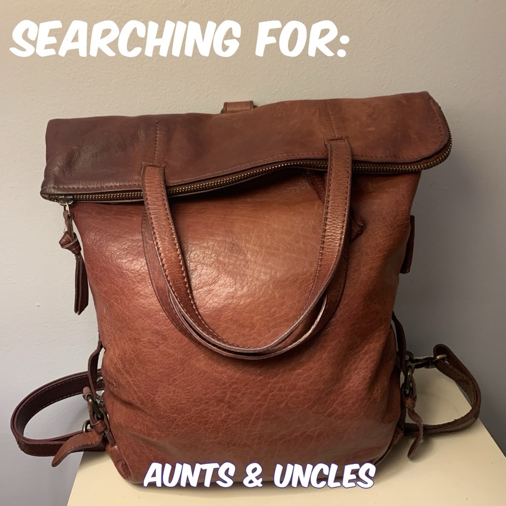 ISO👉Aunts and Uncles leather backpack purse